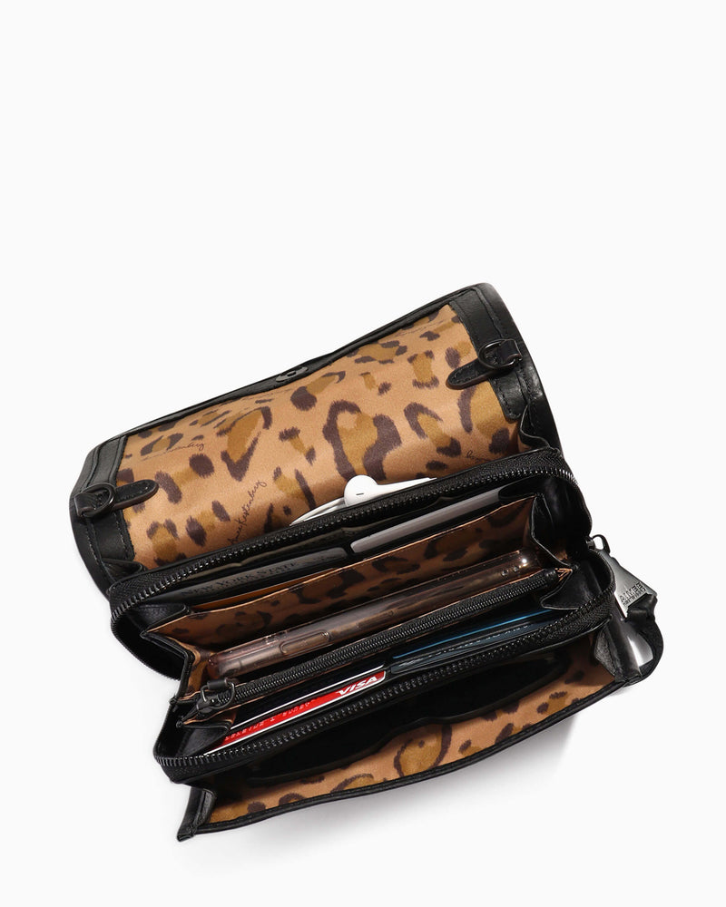 Fierce & Fab Wallet On A Chain - shearling side angle