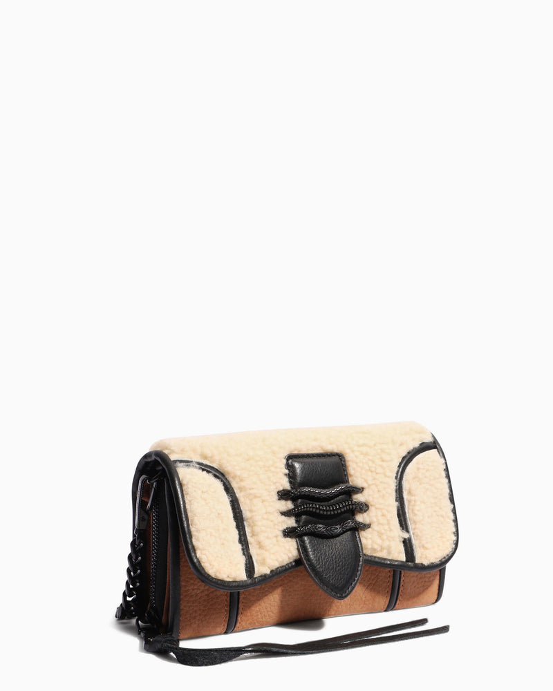 Fierce & Fab Wallet On A Chain - shearling interior functionality