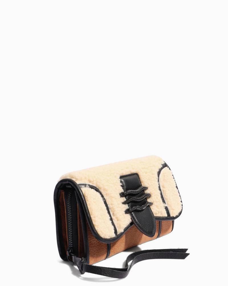 Fierce & Fab Wallet On A Chain - shearling detail
