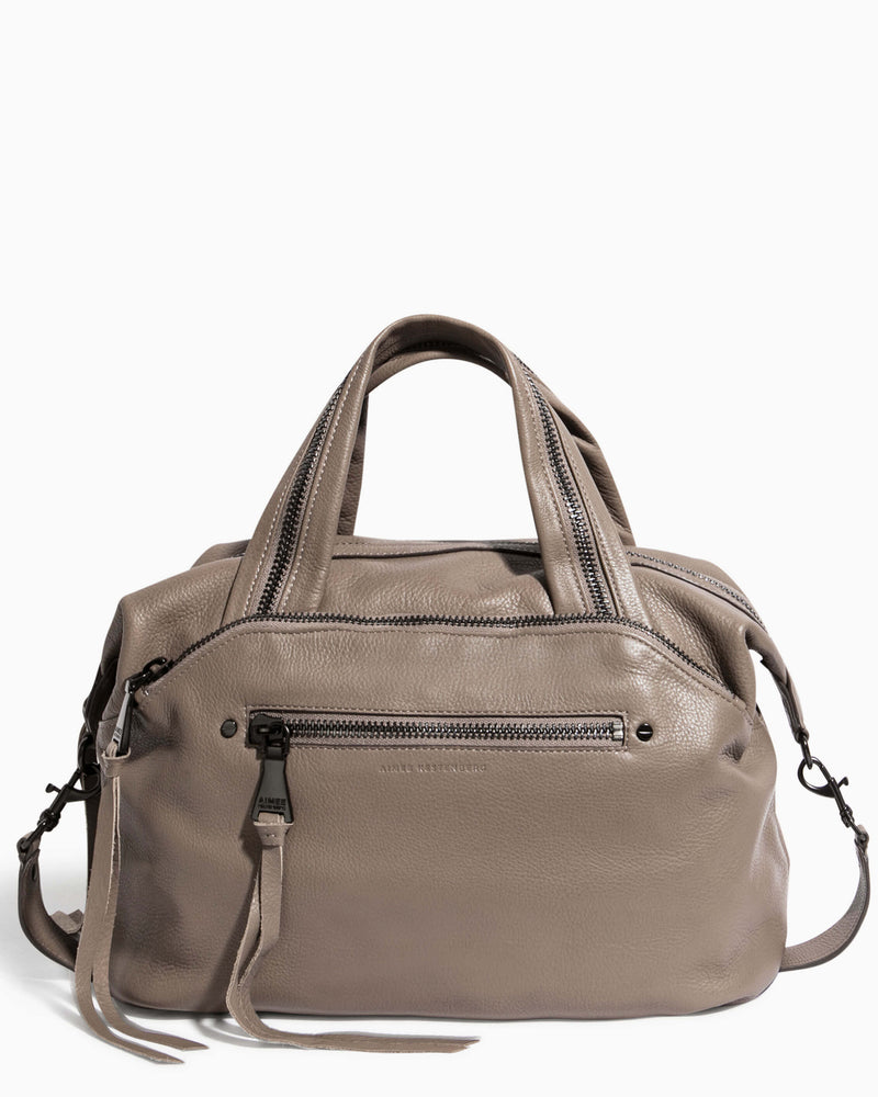 Night Is Young Satchel - charcoal front