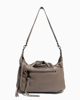 Night Is Young Satchel - charcoal with shoulder strap