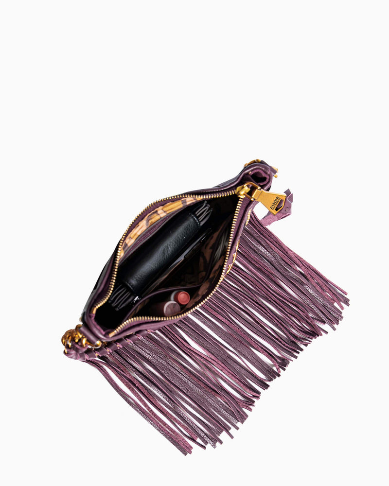 Take Me Out Fringe Crossbody Olive - interior functionality