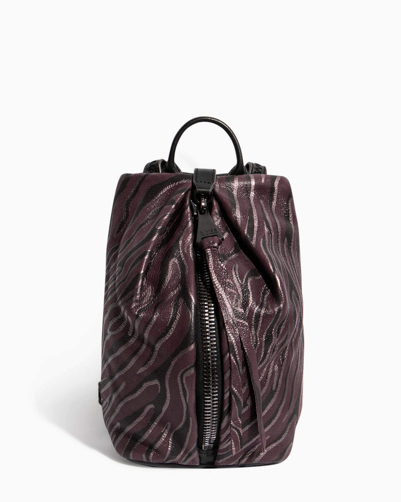Tamitha Mini Backpack Merlot Zebra - front