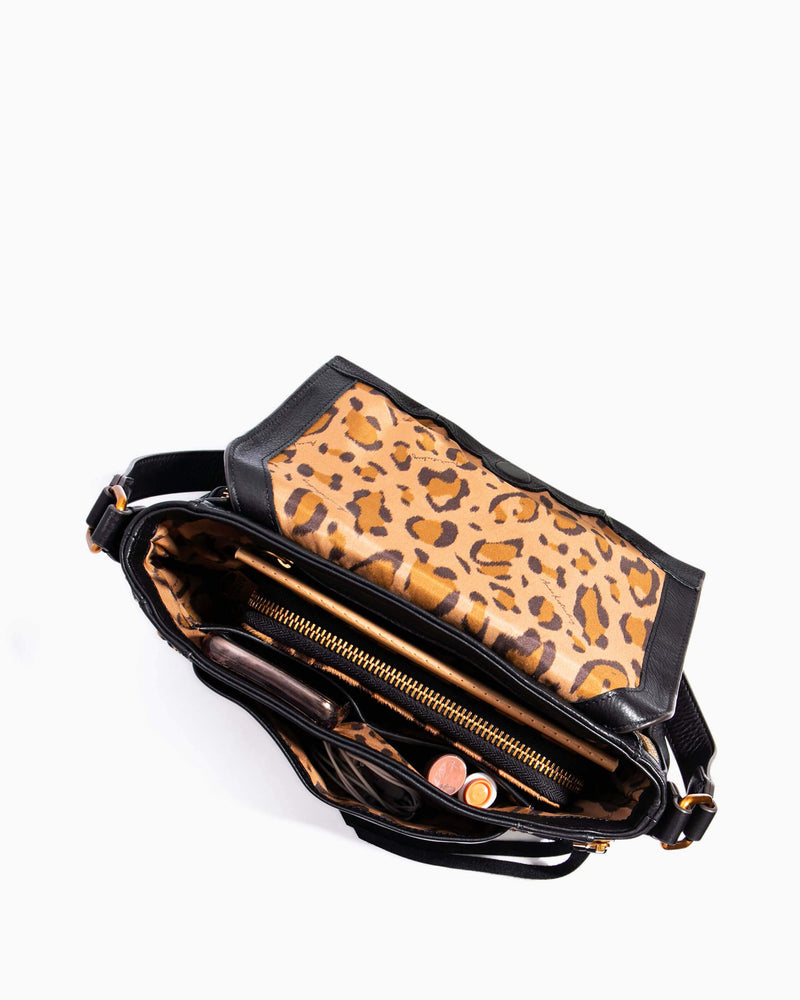 When In Milan Large Crossbody Charcoal - interior functionality