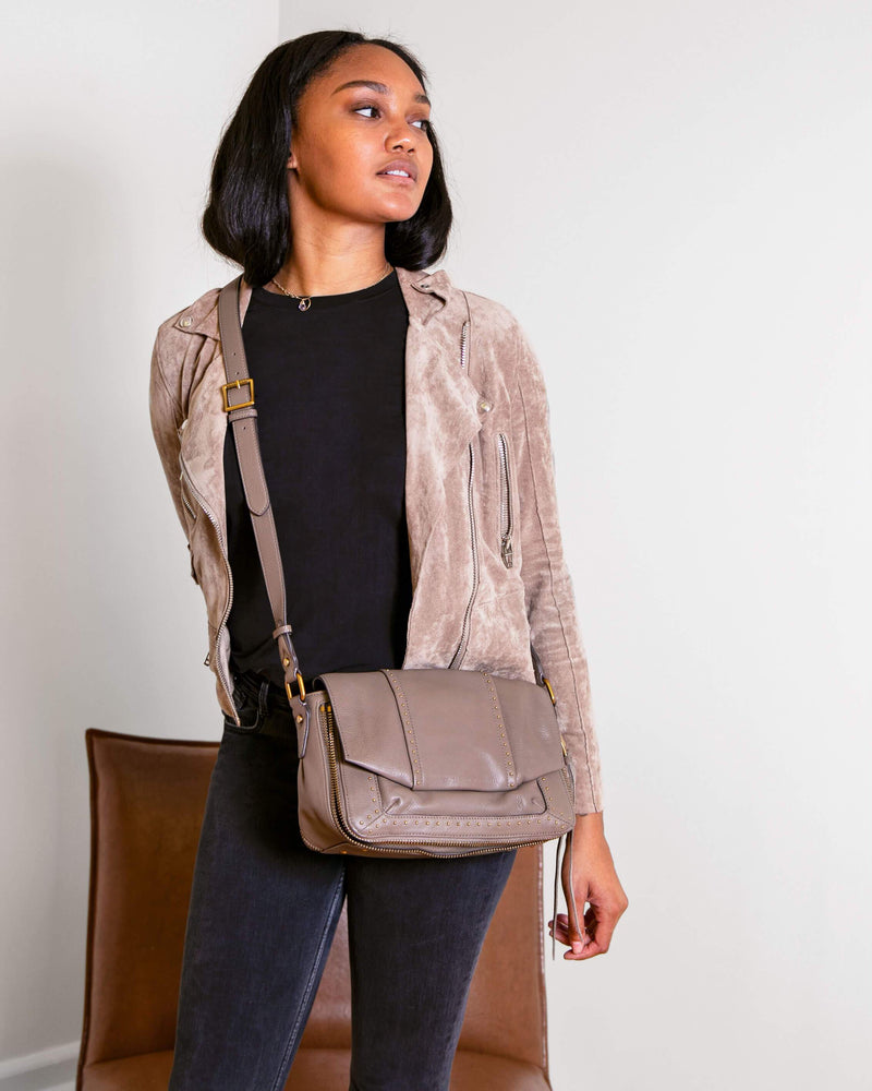 When In Milan Large Crossbody Charcoal - on model