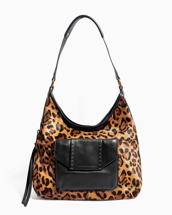 When In Milan Hobo Large Leopard Haircalf - front