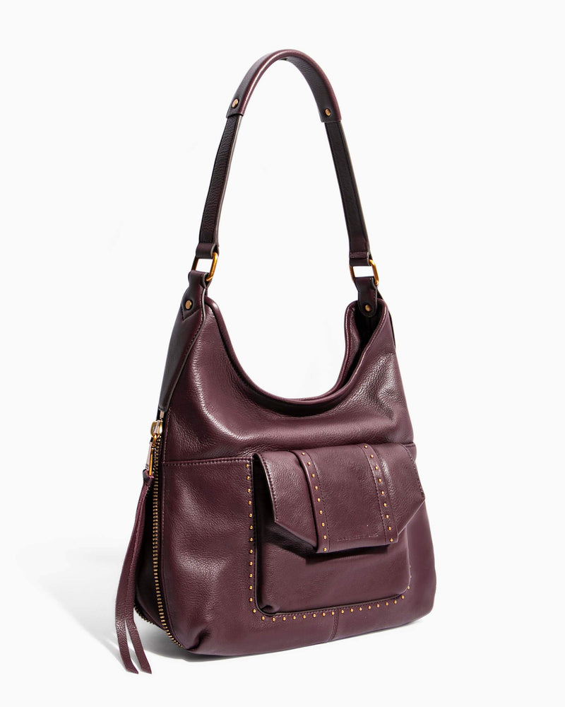 When In Milan Hobo Merlot - side angle