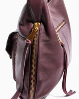 When In Milan Hobo Merlot - gusset zipper detail