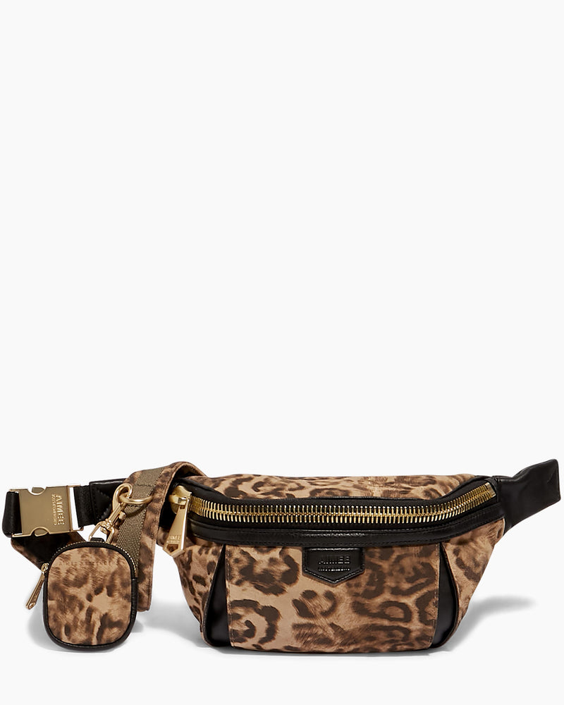 Cow print sling tote bag with removable strap