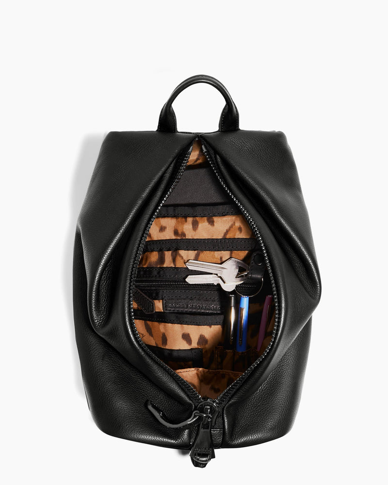 Tamitha Black with Shiny Black Hardware Backpack