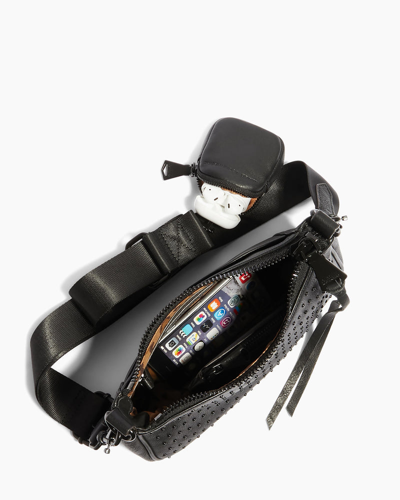 Topaz Crossbody with Pods Pouch- interior functionality