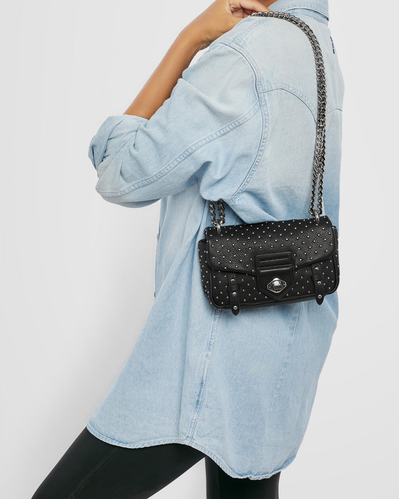 Black Leather Mini shoulder bag