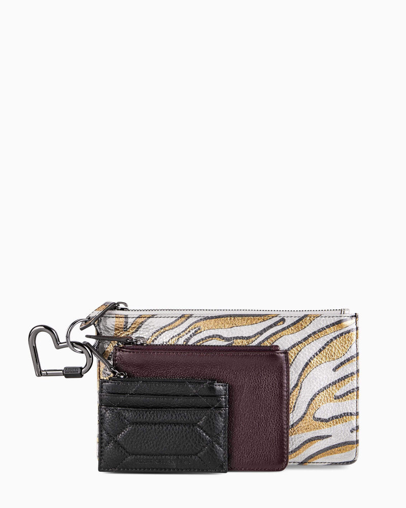 It's A Love Thing 3-Piece Pouch Set - zebra front 