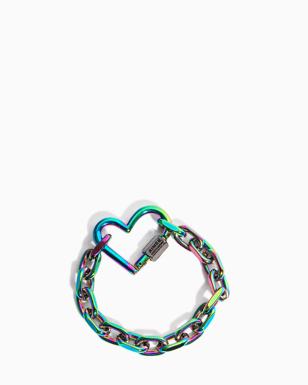 It's A Love Thing Heart Chain Bracelet Iridescent - front