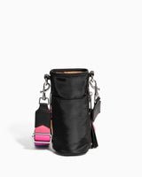 On Top Of The World Water Bottle Crossbody Black With Ombre Strap - back