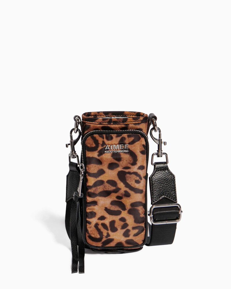 On Top Of The World Water Bottle Crossbody Jungle Leopard - front