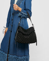 Bali Novelty Double Entry Hobo in Luxury Suede