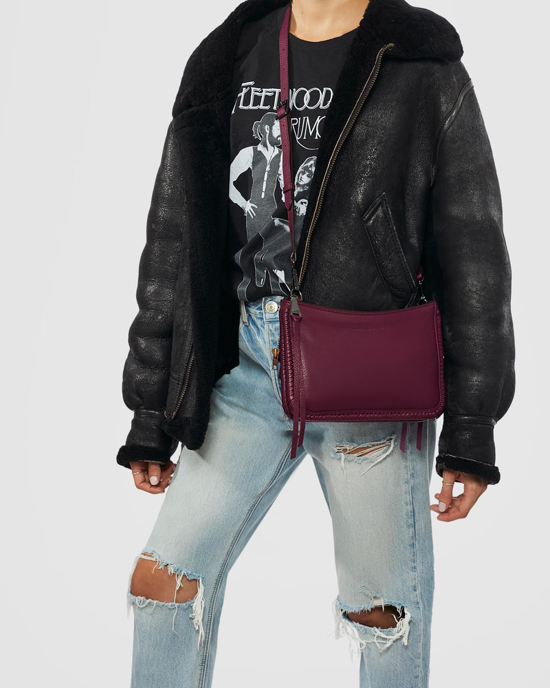 Famous Double Top Zip Crossbody