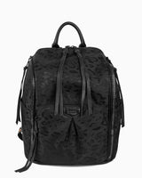 When In Rome Backpack - black leopard jacquard nylon front