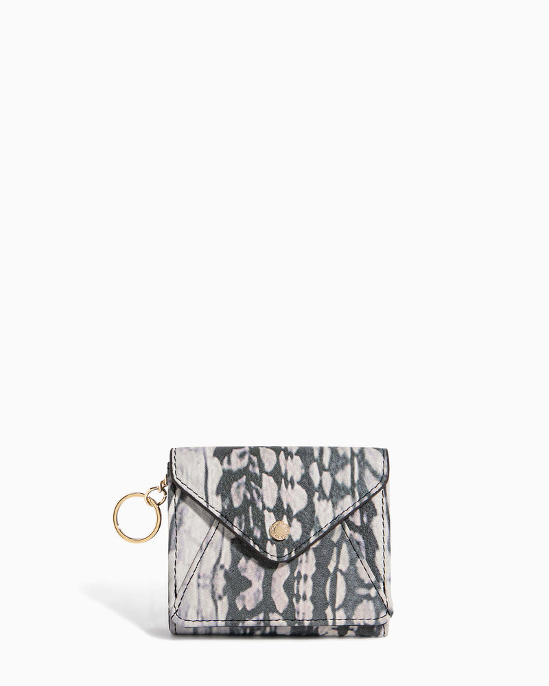 Ashley Trifold Wallet Feather Print - front