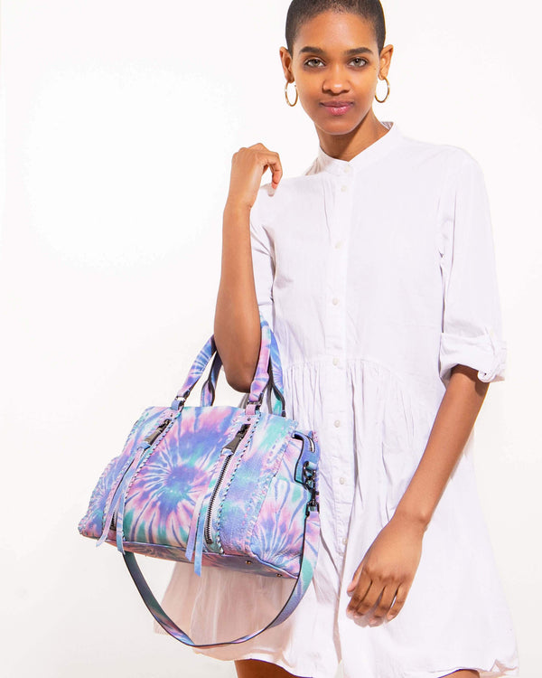 Bali Satchel Spiral Tie Dye - on model