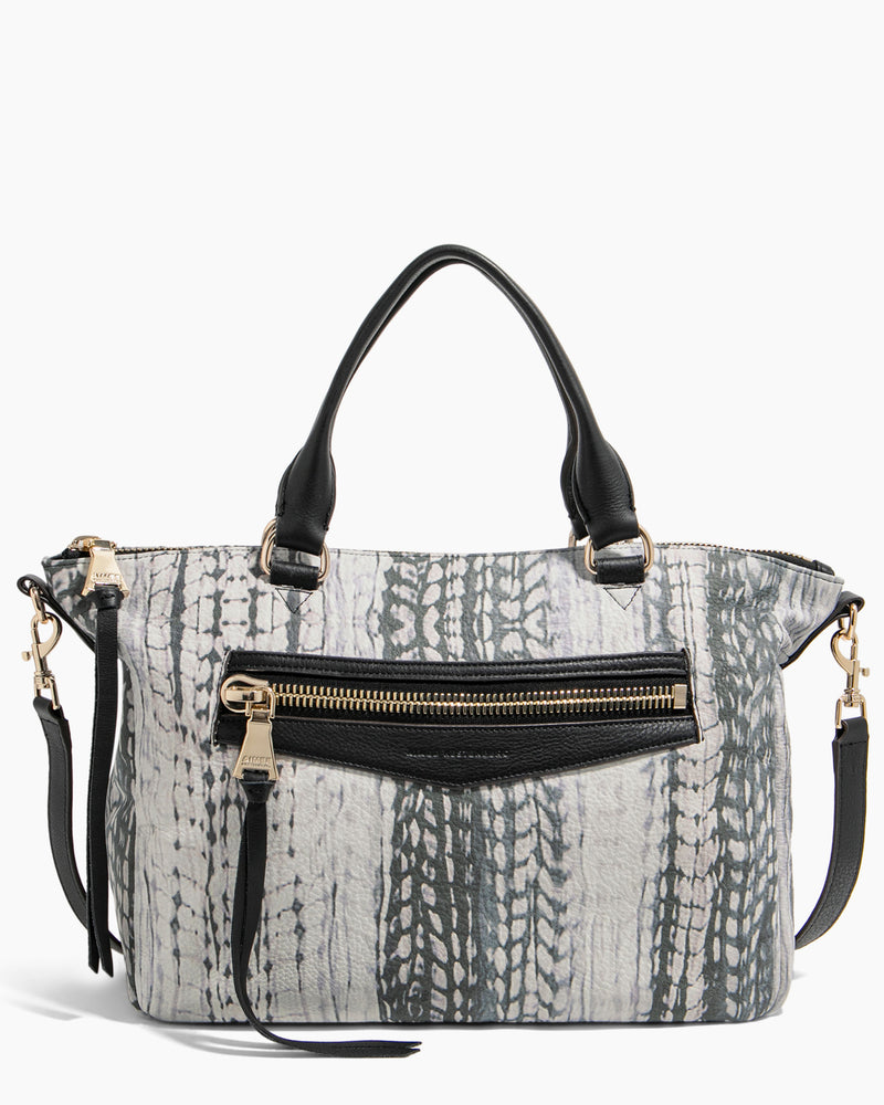 Good Times Satchel Feather Print - front