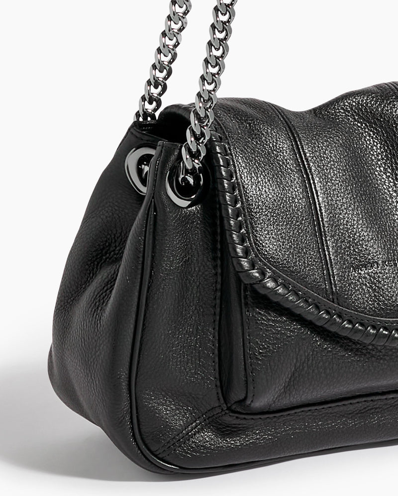 All For Love Black Medium Flap Satchel | Aimee Kestenberg