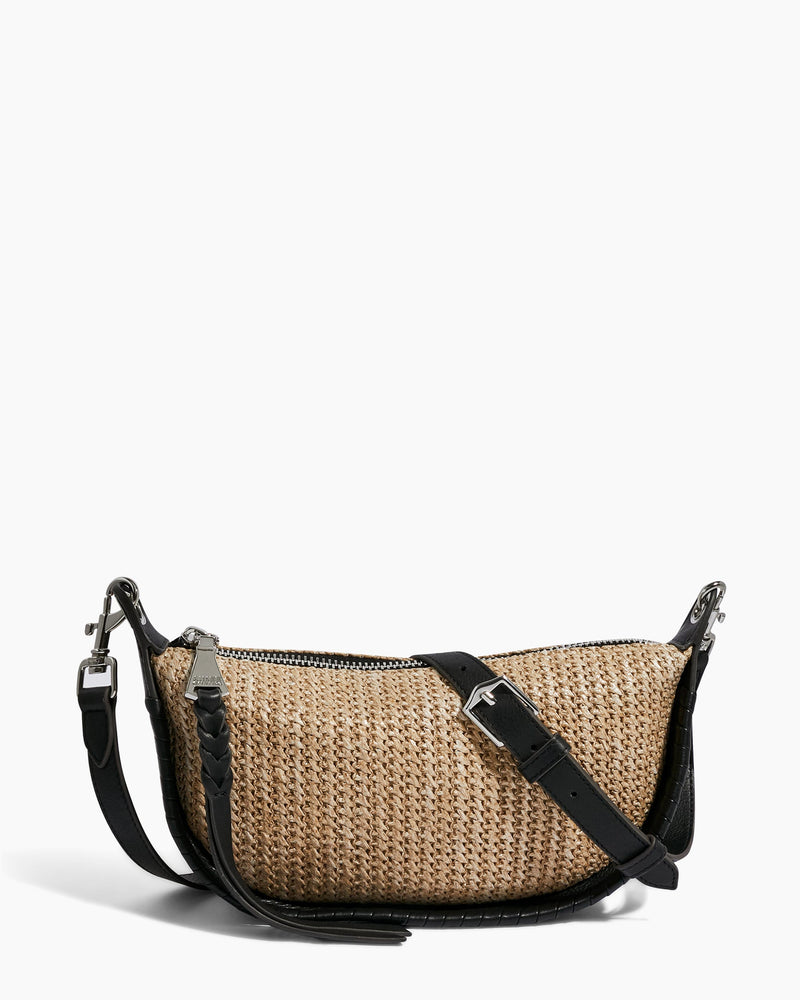 Casablanca Raffia Crossbody Black