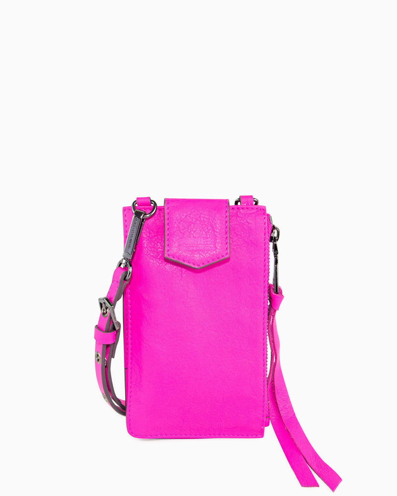 Out Of Office Phone Crossbody - pop pink front