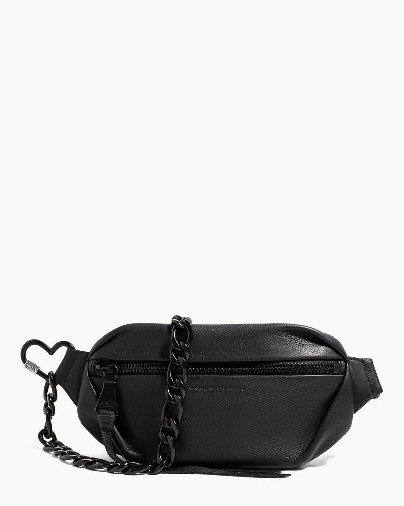 Aimee Kestenberg | Heart Chain Bum Bag Black With Black Hardware