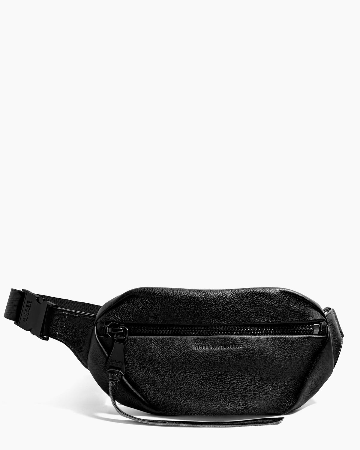 A black Milan Belt Bag from Aimee Kestenberg on a white background.