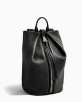 Tamitha Backpack Black With Shiny Silver Hardware - side angle