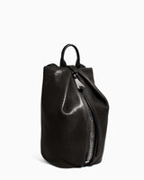 Tamitha Mini Backpack Black With Shiny Silver Hardware - side angle