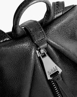 Tamitha Mini Backpack Black With Shiny Silver Hardware - detail