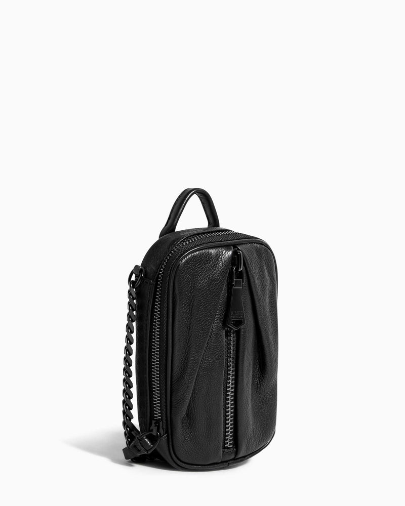 Tamitha Phone Crossbody With RFID Black With Black Hardware - side angle