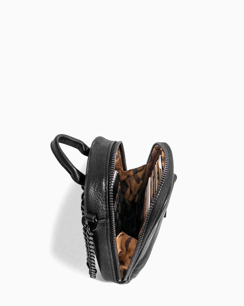 Tamitha Phone Crossbody With RFID Black With Black Hardware - interior functionality