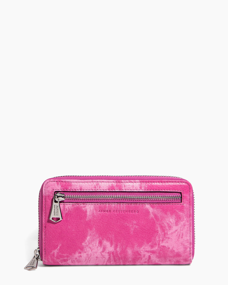Zip It Up Continental Wallet Pink Tie Dye - front