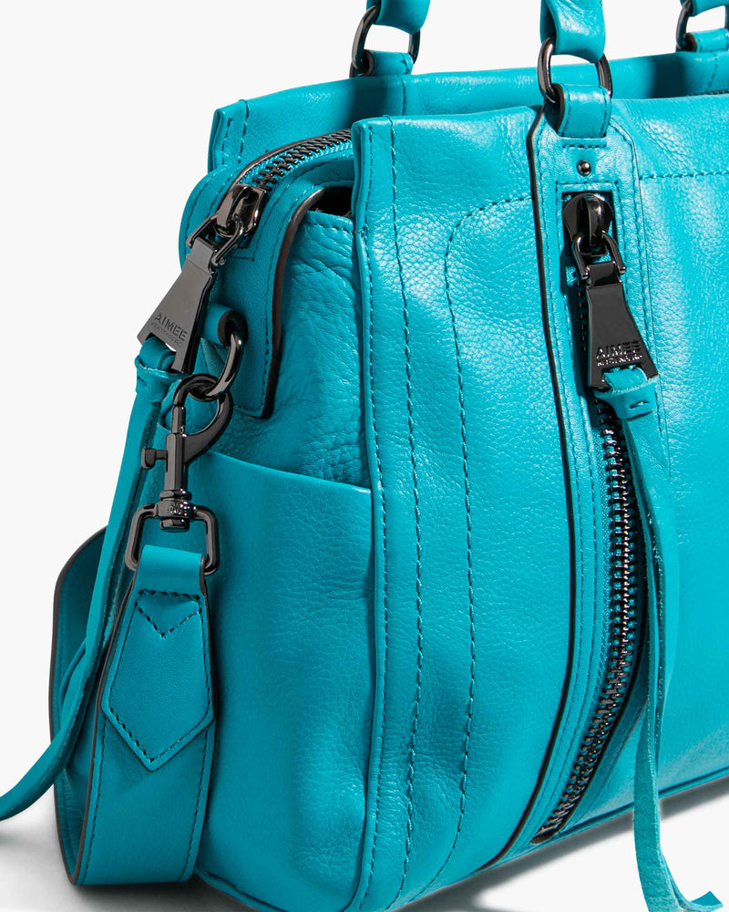 Zip Me Up Satchel Blue Bird - detail