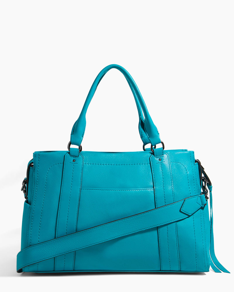 Zip Me Up Satchel Blue Bird - back