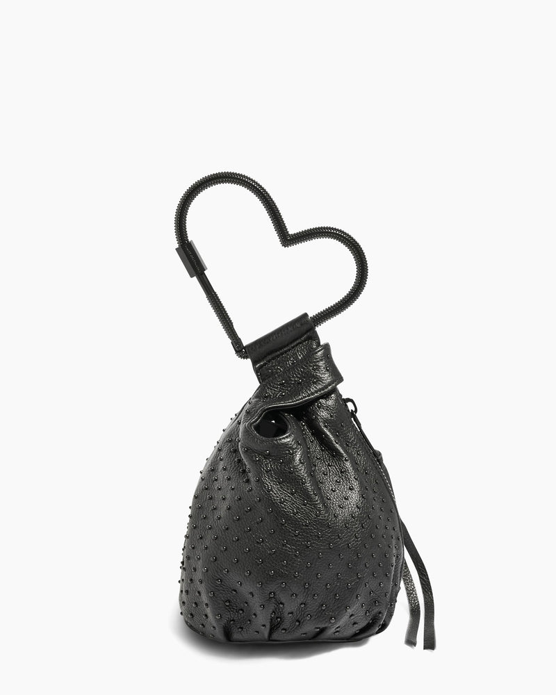 Aimee Kestenberg All My Heart Leather Pouch in Black w/Shiny Black