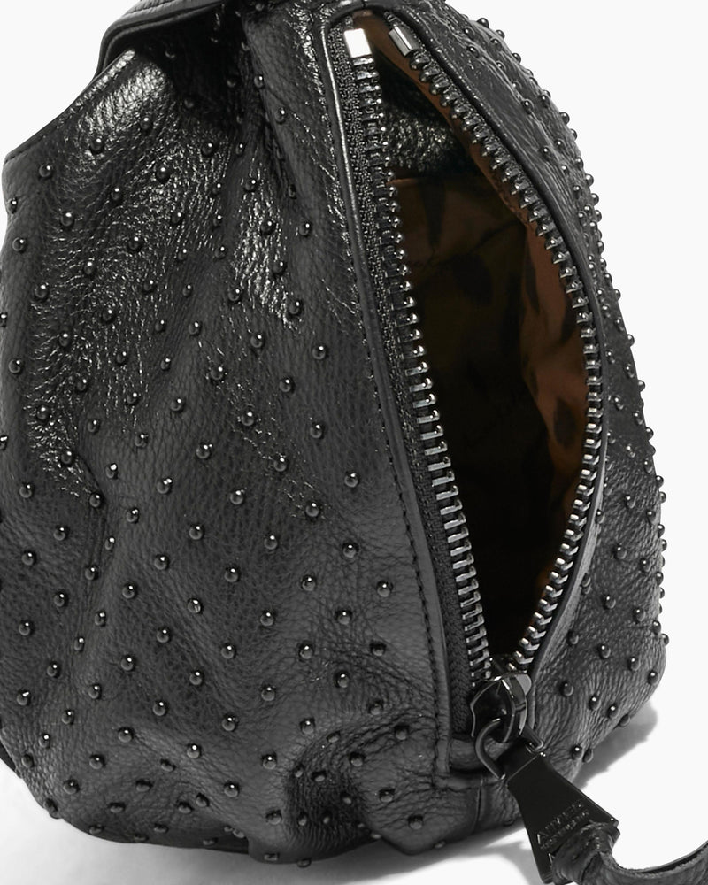 NWT! Aimee Kestenberg Handheld Leather Pouch All My Heart Black w