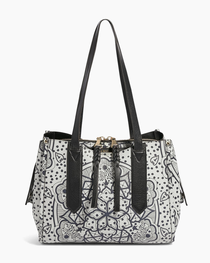 aimee kestenberg Busy Bee Double Sided Satchel Black White Ceramic