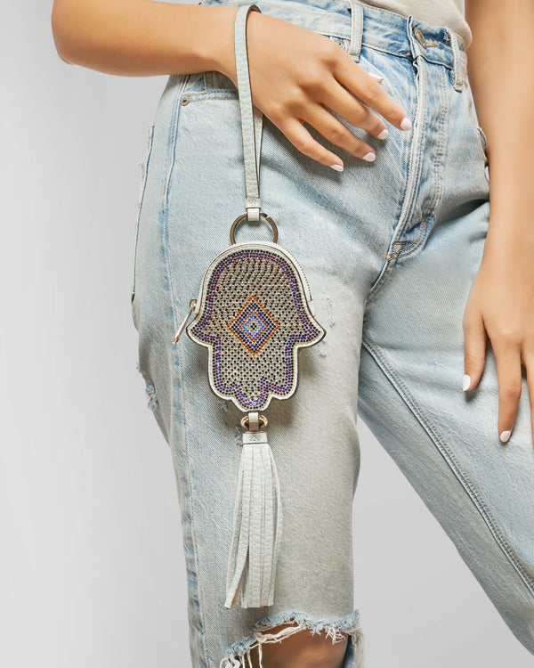 Studded Hamsa Coin Wristlet