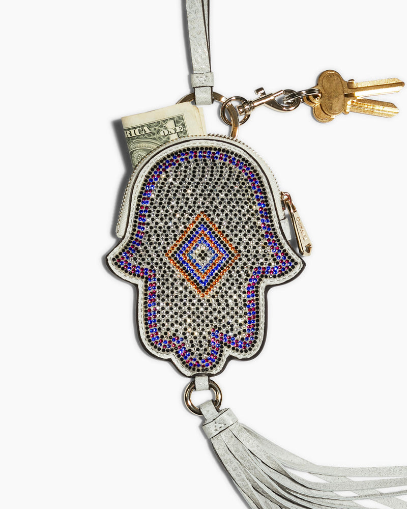 Studded Hamsa Coin Wristlet